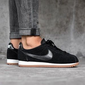 nike cortez black suede womens